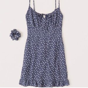 Abercrombie Tie Front Ruffle Hem Smocked Back Mini Dress